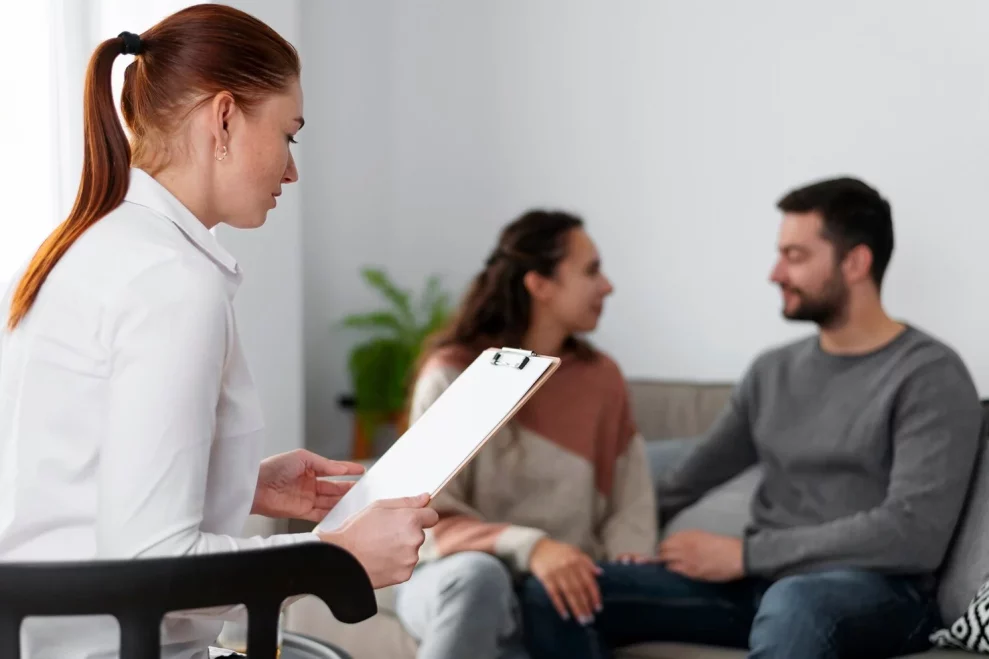 Clinician meeting with a client by video